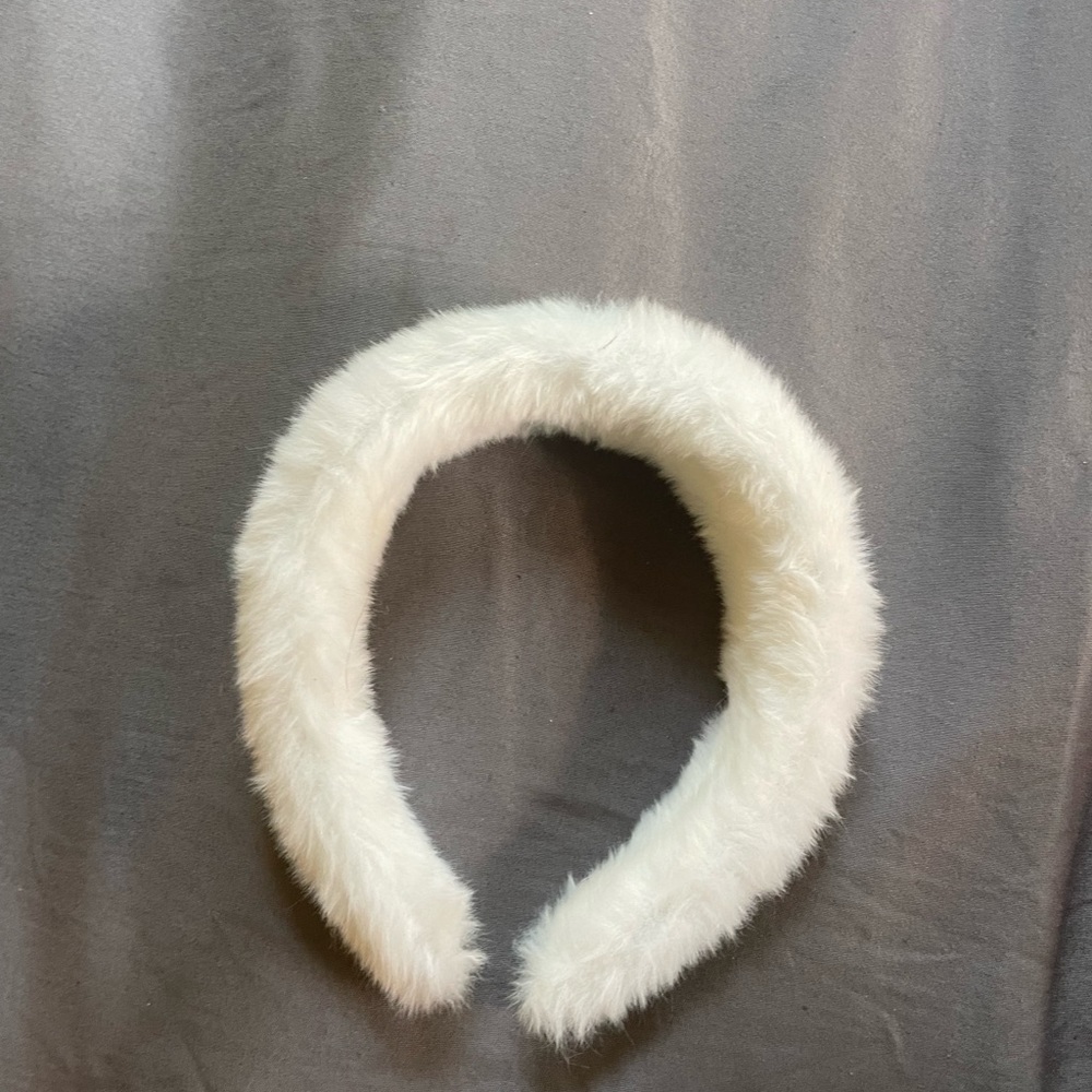 Fuzzy White Headband